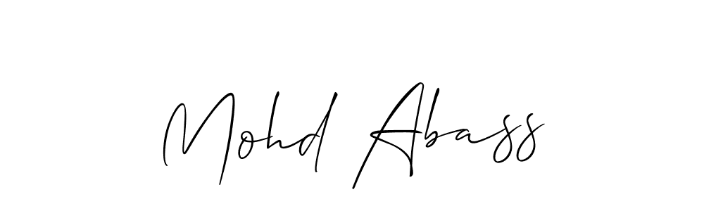 Make a beautiful signature design for name Mohd Abass. With this signature (Allison_Script) style, you can create a handwritten signature for free. Mohd Abass signature style 2 images and pictures png