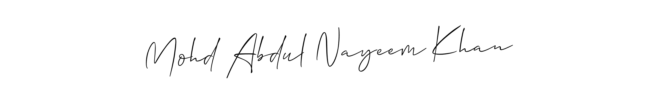 It looks lik you need a new signature style for name Mohd Abdul Nayeem Khan. Design unique handwritten (Allison_Script) signature with our free signature maker in just a few clicks. Mohd Abdul Nayeem Khan signature style 2 images and pictures png