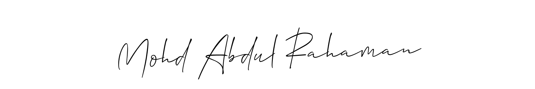 Make a beautiful signature design for name Mohd Abdul Rahaman. With this signature (Allison_Script) style, you can create a handwritten signature for free. Mohd Abdul Rahaman signature style 2 images and pictures png