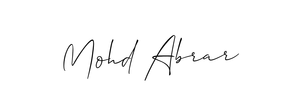 How to make Mohd Abrar name signature. Use Allison_Script style for creating short signs online. This is the latest handwritten sign. Mohd Abrar signature style 2 images and pictures png