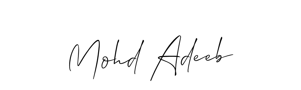 Design your own signature with our free online signature maker. With this signature software, you can create a handwritten (Allison_Script) signature for name Mohd Adeeb. Mohd Adeeb signature style 2 images and pictures png