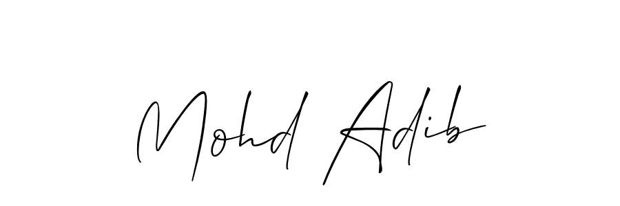 The best way (Allison_Script) to make a short signature is to pick only two or three words in your name. The name Mohd Adib include a total of six letters. For converting this name. Mohd Adib signature style 2 images and pictures png