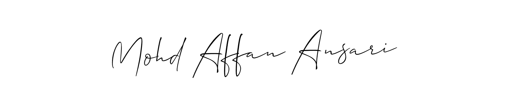 You should practise on your own different ways (Allison_Script) to write your name (Mohd Affan Ansari) in signature. don't let someone else do it for you. Mohd Affan Ansari signature style 2 images and pictures png