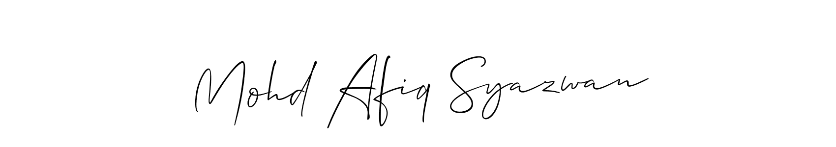 You can use this online signature creator to create a handwritten signature for the name Mohd Afiq Syazwan. This is the best online autograph maker. Mohd Afiq Syazwan signature style 2 images and pictures png