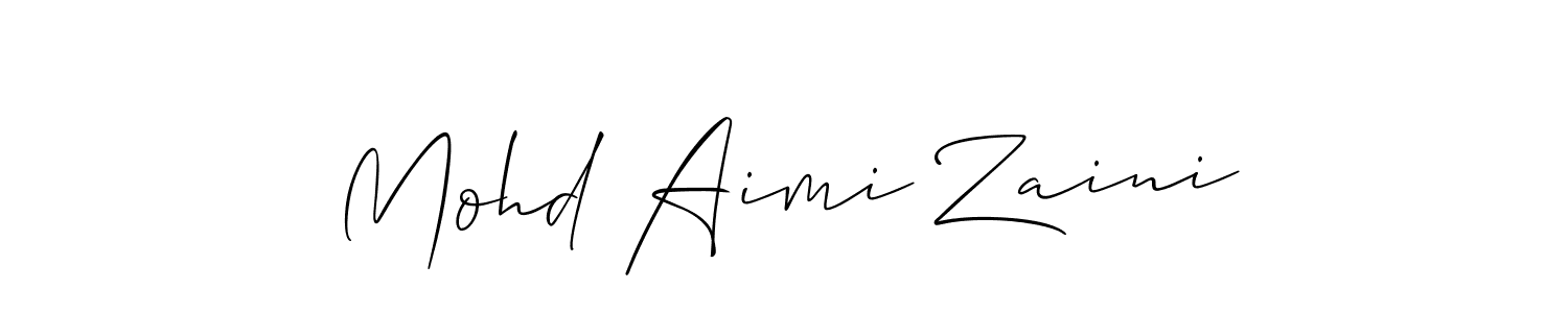 You should practise on your own different ways (Allison_Script) to write your name (Mohd Aimi Zaini) in signature. don't let someone else do it for you. Mohd Aimi Zaini signature style 2 images and pictures png