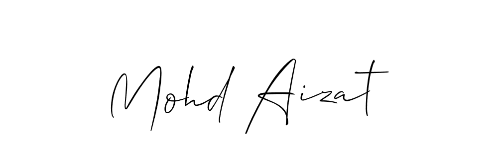 Also You can easily find your signature by using the search form. We will create Mohd Aizat name handwritten signature images for you free of cost using Allison_Script sign style. Mohd Aizat signature style 2 images and pictures png