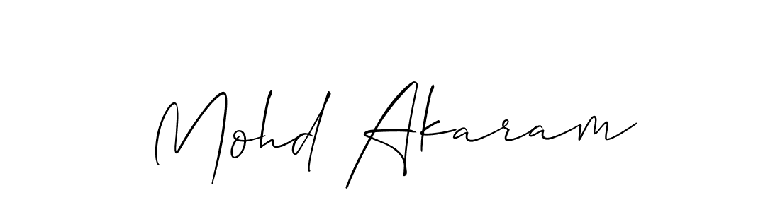 Create a beautiful signature design for name Mohd Akaram. With this signature (Allison_Script) fonts, you can make a handwritten signature for free. Mohd Akaram signature style 2 images and pictures png