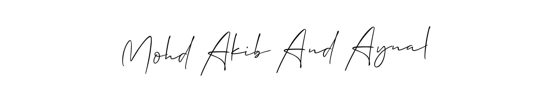 Make a beautiful signature design for name Mohd Akib And Aynal. With this signature (Allison_Script) style, you can create a handwritten signature for free. Mohd Akib And Aynal signature style 2 images and pictures png