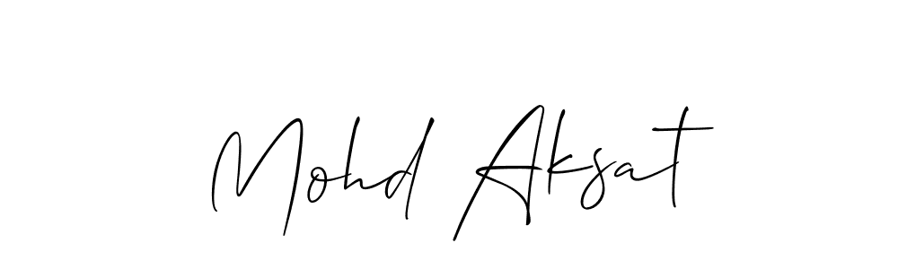 Make a beautiful signature design for name Mohd Aksat. With this signature (Allison_Script) style, you can create a handwritten signature for free. Mohd Aksat signature style 2 images and pictures png