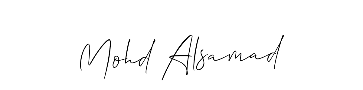 You should practise on your own different ways (Allison_Script) to write your name (Mohd Alsamad) in signature. don't let someone else do it for you. Mohd Alsamad signature style 2 images and pictures png