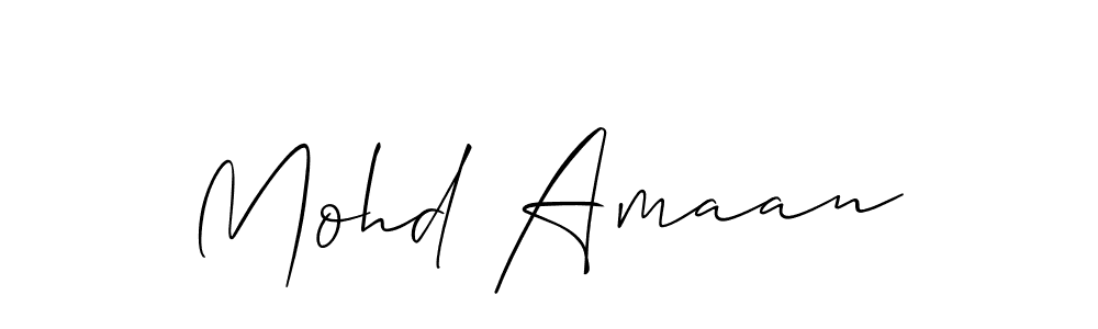 Make a beautiful signature design for name Mohd Amaan. With this signature (Allison_Script) style, you can create a handwritten signature for free. Mohd Amaan signature style 2 images and pictures png