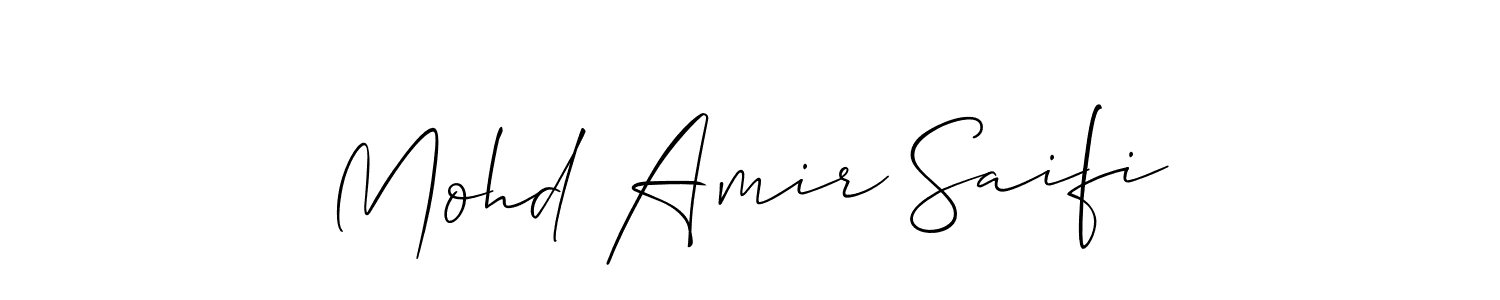 Use a signature maker to create a handwritten signature online. With this signature software, you can design (Allison_Script) your own signature for name Mohd Amir Saifi. Mohd Amir Saifi signature style 2 images and pictures png