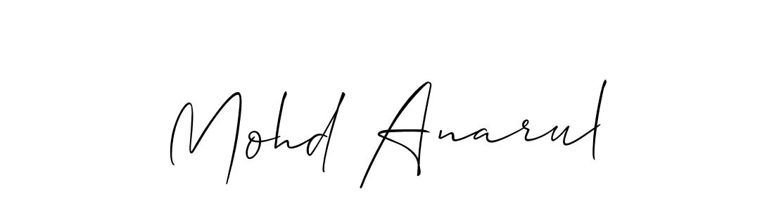 It looks lik you need a new signature style for name Mohd Anarul. Design unique handwritten (Allison_Script) signature with our free signature maker in just a few clicks. Mohd Anarul signature style 2 images and pictures png