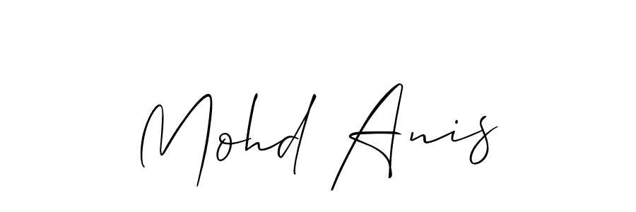 Use a signature maker to create a handwritten signature online. With this signature software, you can design (Allison_Script) your own signature for name Mohd Anis. Mohd Anis signature style 2 images and pictures png