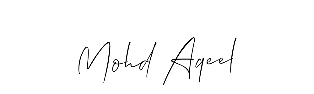 Also You can easily find your signature by using the search form. We will create Mohd Aqeel name handwritten signature images for you free of cost using Allison_Script sign style. Mohd Aqeel signature style 2 images and pictures png