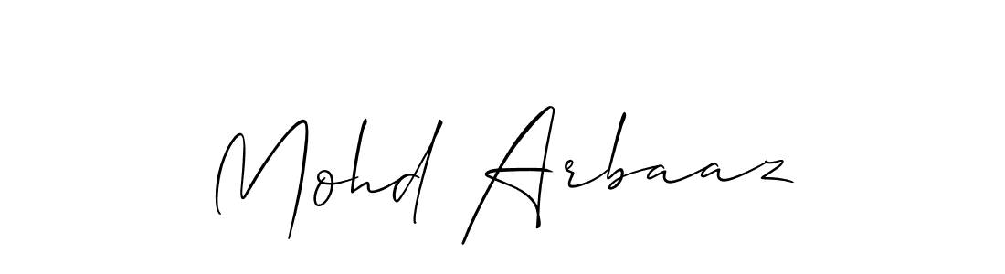 Also we have Mohd Arbaaz name is the best signature style. Create professional handwritten signature collection using Allison_Script autograph style. Mohd Arbaaz signature style 2 images and pictures png