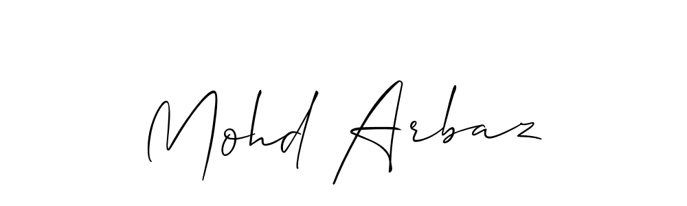 Allison_Script is a professional signature style that is perfect for those who want to add a touch of class to their signature. It is also a great choice for those who want to make their signature more unique. Get Mohd Arbaz name to fancy signature for free. Mohd Arbaz signature style 2 images and pictures png