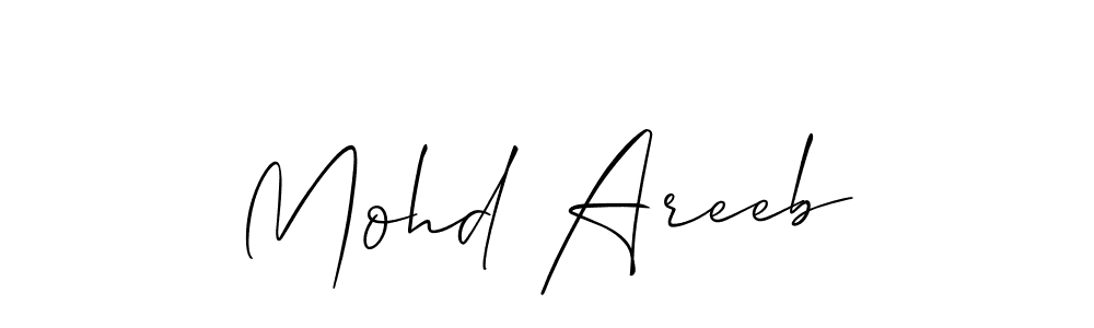 It looks lik you need a new signature style for name Mohd Areeb. Design unique handwritten (Allison_Script) signature with our free signature maker in just a few clicks. Mohd Areeb signature style 2 images and pictures png