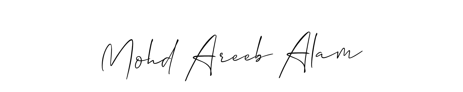 Design your own signature with our free online signature maker. With this signature software, you can create a handwritten (Allison_Script) signature for name Mohd Areeb Alam. Mohd Areeb Alam signature style 2 images and pictures png