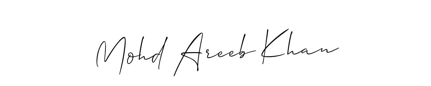 Also You can easily find your signature by using the search form. We will create Mohd Areeb Khan name handwritten signature images for you free of cost using Allison_Script sign style. Mohd Areeb Khan signature style 2 images and pictures png