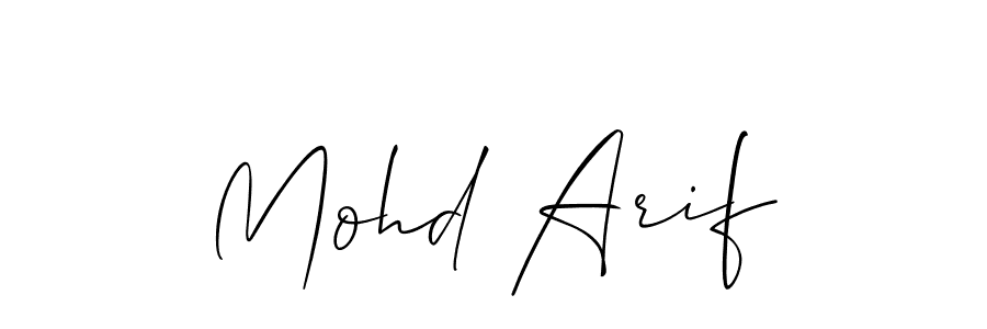 Create a beautiful signature design for name Mohd Arif. With this signature (Allison_Script) fonts, you can make a handwritten signature for free. Mohd Arif signature style 2 images and pictures png