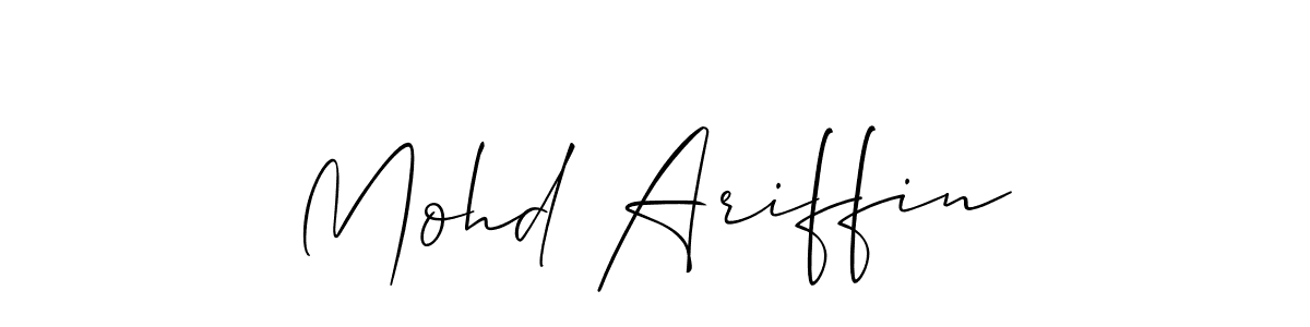 Also You can easily find your signature by using the search form. We will create Mohd Ariffin name handwritten signature images for you free of cost using Allison_Script sign style. Mohd Ariffin signature style 2 images and pictures png