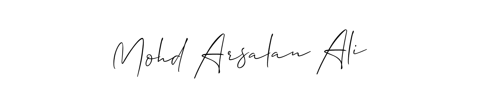 Also we have Mohd Arsalan Ali name is the best signature style. Create professional handwritten signature collection using Allison_Script autograph style. Mohd Arsalan Ali signature style 2 images and pictures png