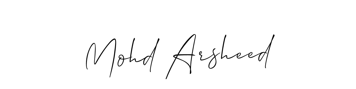 This is the best signature style for the Mohd Arsheed name. Also you like these signature font (Allison_Script). Mix name signature. Mohd Arsheed signature style 2 images and pictures png