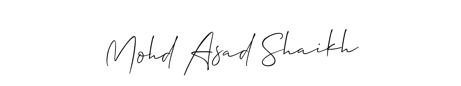 How to make Mohd Asad Shaikh signature? Allison_Script is a professional autograph style. Create handwritten signature for Mohd Asad Shaikh name. Mohd Asad Shaikh signature style 2 images and pictures png
