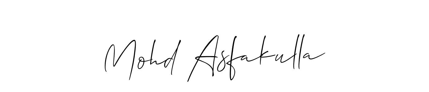 Use a signature maker to create a handwritten signature online. With this signature software, you can design (Allison_Script) your own signature for name Mohd Asfakulla. Mohd Asfakulla signature style 2 images and pictures png