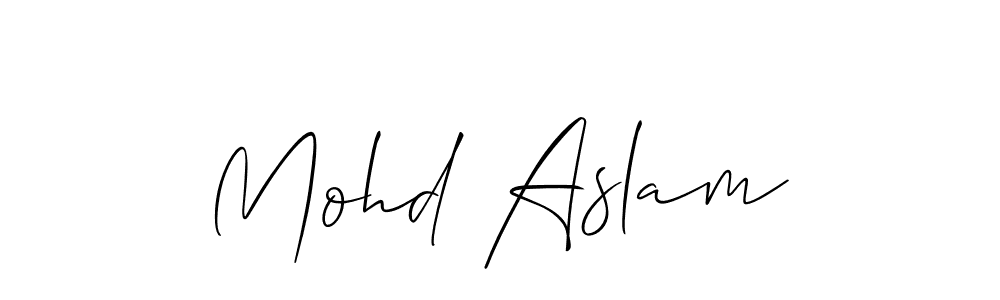 Make a beautiful signature design for name Mohd Aslam. With this signature (Allison_Script) style, you can create a handwritten signature for free. Mohd Aslam signature style 2 images and pictures png