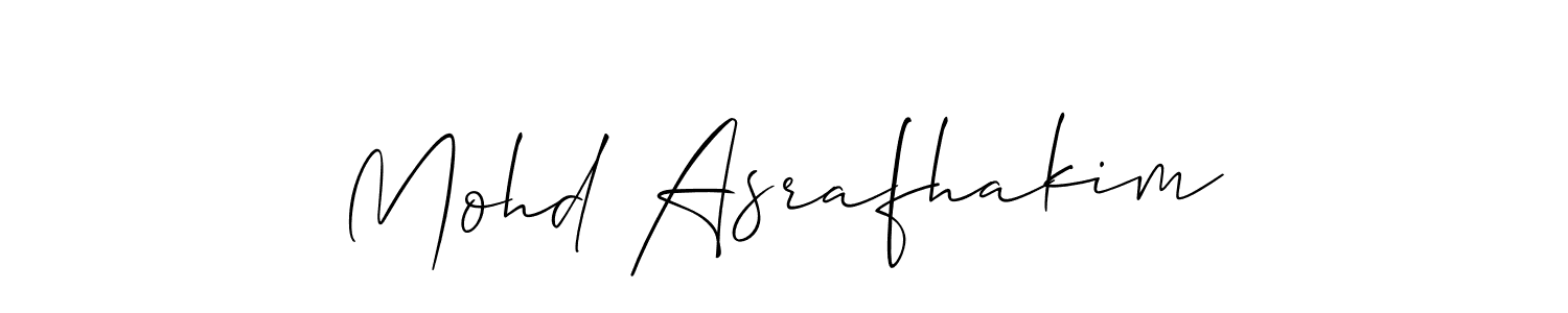 Design your own signature with our free online signature maker. With this signature software, you can create a handwritten (Allison_Script) signature for name Mohd Asrafhakim. Mohd Asrafhakim signature style 2 images and pictures png