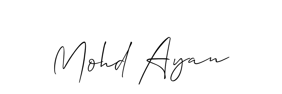 How to make Mohd Ayan name signature. Use Allison_Script style for creating short signs online. This is the latest handwritten sign. Mohd Ayan signature style 2 images and pictures png