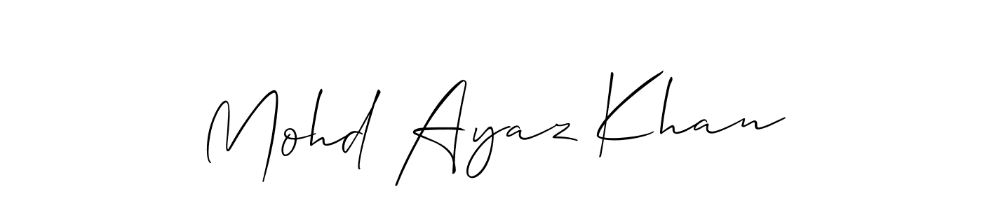 How to make Mohd Ayaz Khan name signature. Use Allison_Script style for creating short signs online. This is the latest handwritten sign. Mohd Ayaz Khan signature style 2 images and pictures png