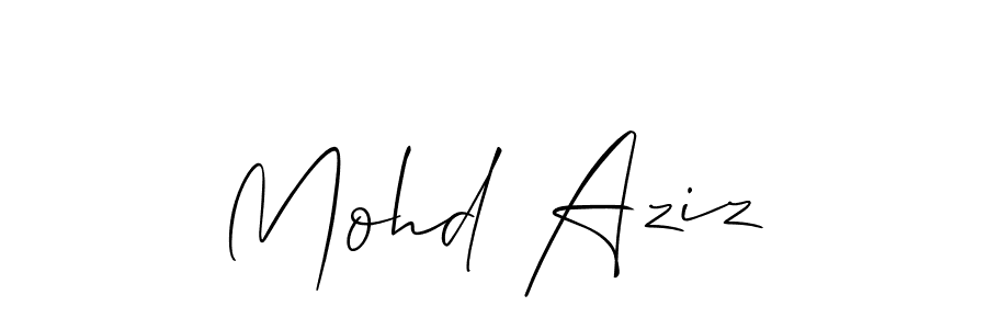 if you are searching for the best signature style for your name Mohd Aziz. so please give up your signature search. here we have designed multiple signature styles  using Allison_Script. Mohd Aziz signature style 2 images and pictures png