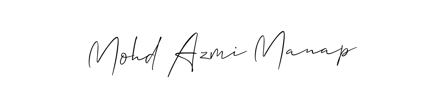 Allison_Script is a professional signature style that is perfect for those who want to add a touch of class to their signature. It is also a great choice for those who want to make their signature more unique. Get Mohd Azmi Manap name to fancy signature for free. Mohd Azmi Manap signature style 2 images and pictures png