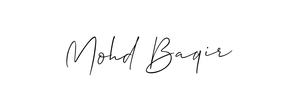 Make a beautiful signature design for name Mohd Baqir. With this signature (Allison_Script) style, you can create a handwritten signature for free. Mohd Baqir signature style 2 images and pictures png