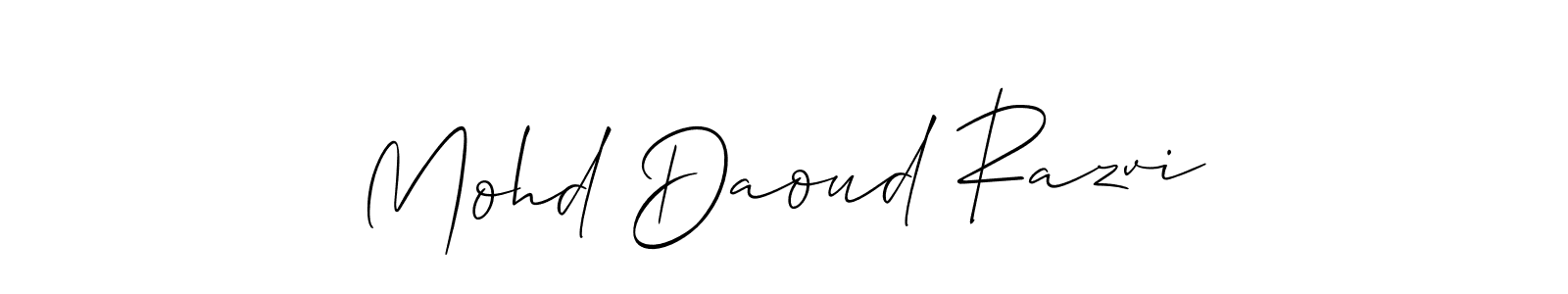 This is the best signature style for the Mohd Daoud Razvi name. Also you like these signature font (Allison_Script). Mix name signature. Mohd Daoud Razvi signature style 2 images and pictures png