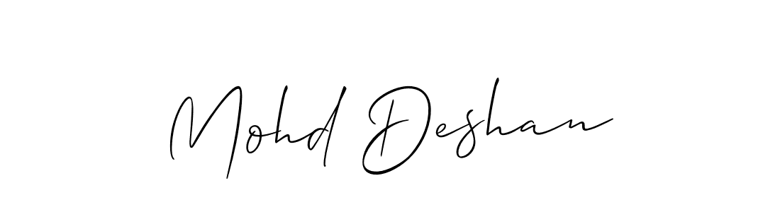 if you are searching for the best signature style for your name Mohd Deshan. so please give up your signature search. here we have designed multiple signature styles  using Allison_Script. Mohd Deshan signature style 2 images and pictures png