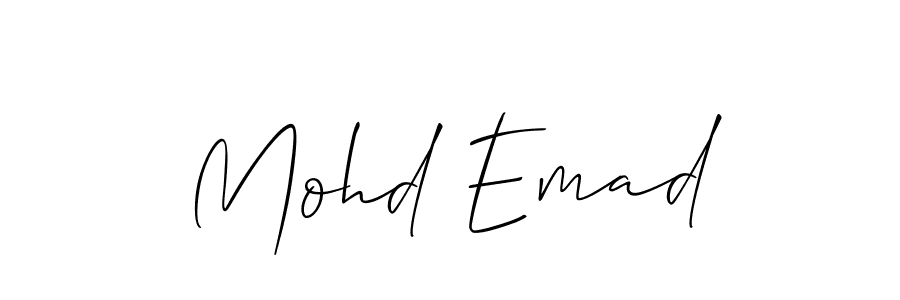 How to make Mohd Emad name signature. Use Allison_Script style for creating short signs online. This is the latest handwritten sign. Mohd Emad signature style 2 images and pictures png