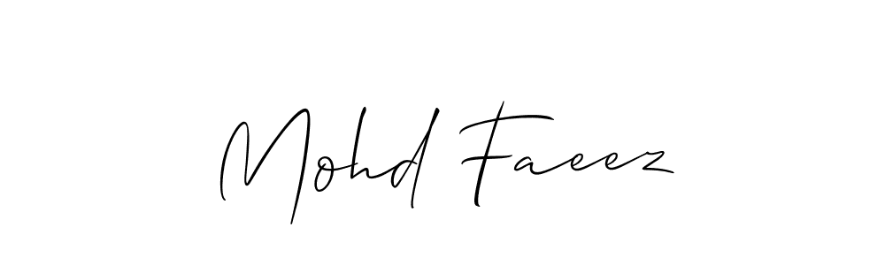 Make a beautiful signature design for name Mohd Faeez. With this signature (Allison_Script) style, you can create a handwritten signature for free. Mohd Faeez signature style 2 images and pictures png