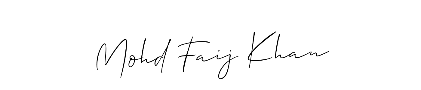 Create a beautiful signature design for name Mohd Faij Khan. With this signature (Allison_Script) fonts, you can make a handwritten signature for free. Mohd Faij Khan signature style 2 images and pictures png