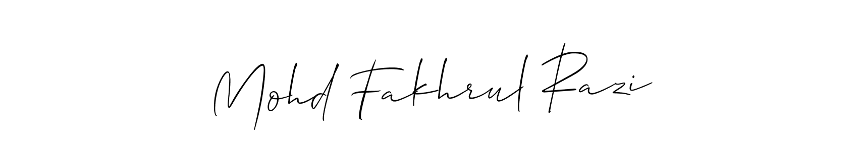 Design your own signature with our free online signature maker. With this signature software, you can create a handwritten (Allison_Script) signature for name Mohd Fakhrul Razi. Mohd Fakhrul Razi signature style 2 images and pictures png