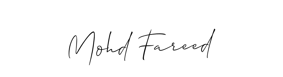 The best way (Allison_Script) to make a short signature is to pick only two or three words in your name. The name Mohd Fareed include a total of six letters. For converting this name. Mohd Fareed signature style 2 images and pictures png