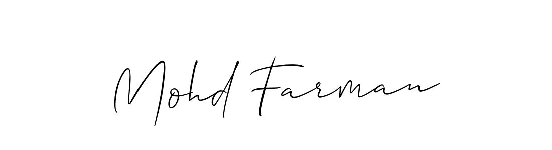 Best and Professional Signature Style for Mohd Farman. Allison_Script Best Signature Style Collection. Mohd Farman signature style 2 images and pictures png