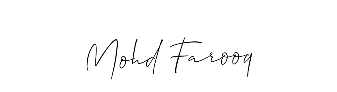 Make a beautiful signature design for name Mohd Farooq. With this signature (Allison_Script) style, you can create a handwritten signature for free. Mohd Farooq signature style 2 images and pictures png