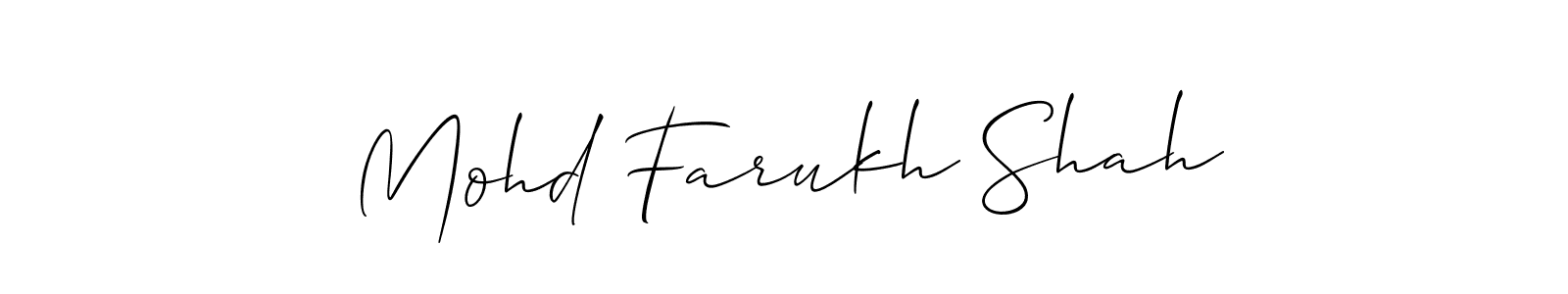 This is the best signature style for the Mohd Farukh Shah name. Also you like these signature font (Allison_Script). Mix name signature. Mohd Farukh Shah signature style 2 images and pictures png