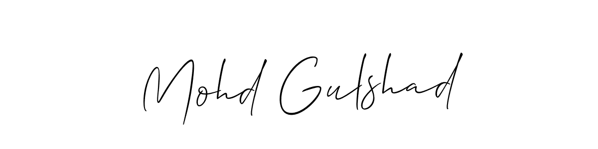 Make a beautiful signature design for name Mohd Gulshad. With this signature (Allison_Script) style, you can create a handwritten signature for free. Mohd Gulshad signature style 2 images and pictures png