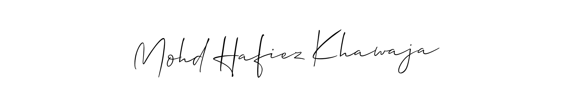 Make a short Mohd Hafiez Khawaja signature style. Manage your documents anywhere anytime using Allison_Script. Create and add eSignatures, submit forms, share and send files easily. Mohd Hafiez Khawaja signature style 2 images and pictures png