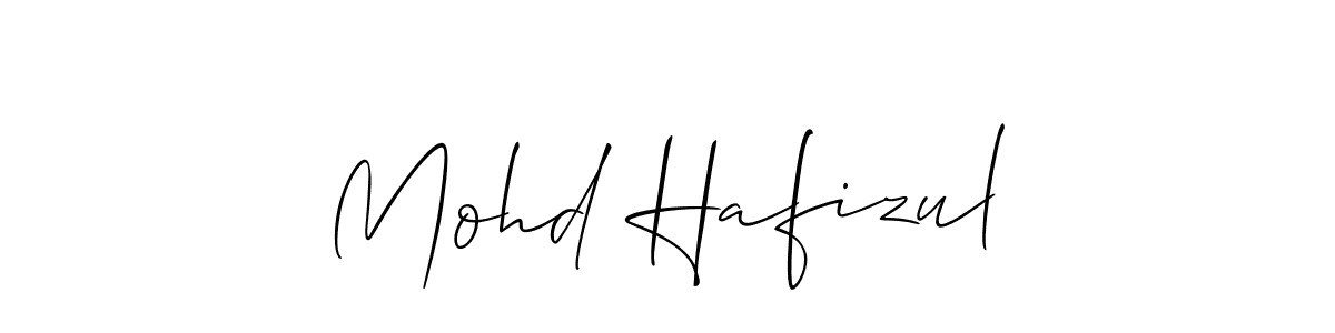 How to make Mohd Hafizul name signature. Use Allison_Script style for creating short signs online. This is the latest handwritten sign. Mohd Hafizul signature style 2 images and pictures png